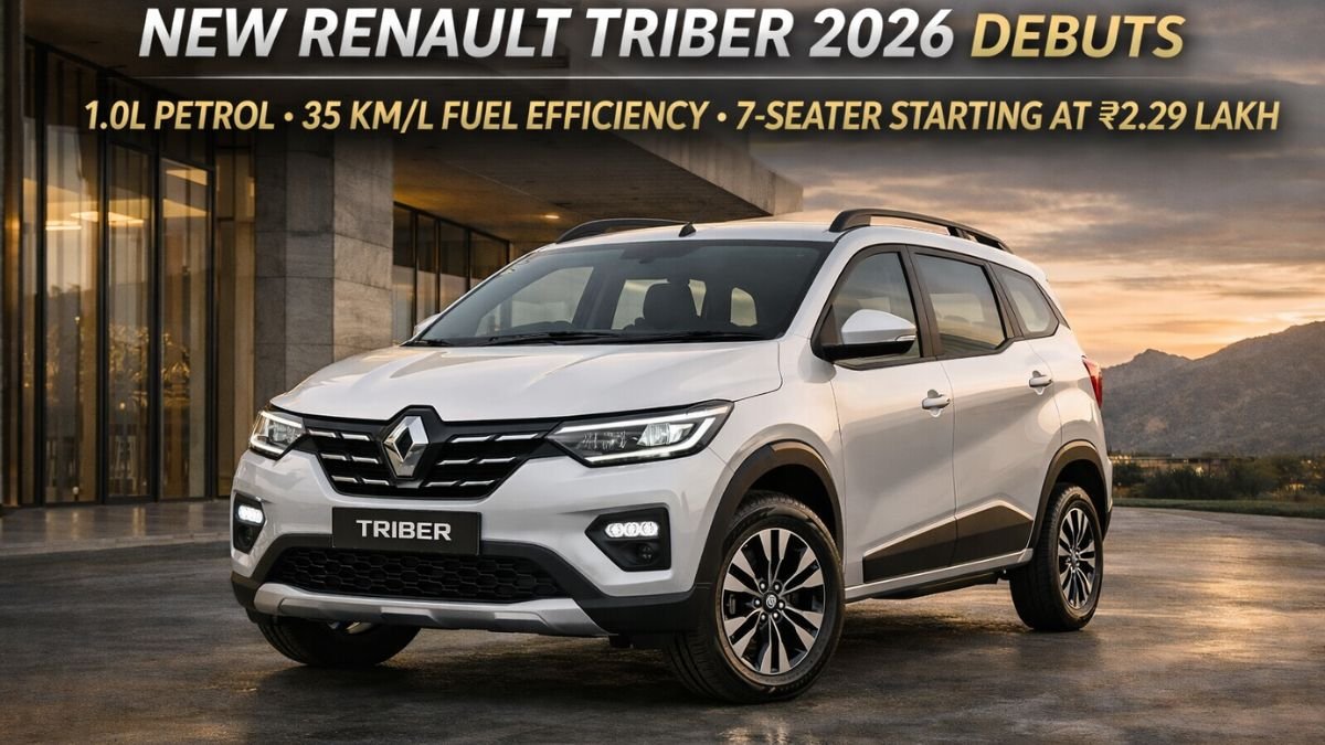New Renault Triber 2026 Debuts- 1.0L Petrol, 35 kml Fuel Efficiency, 7-Seater Starting at ₹2.29 Lakh